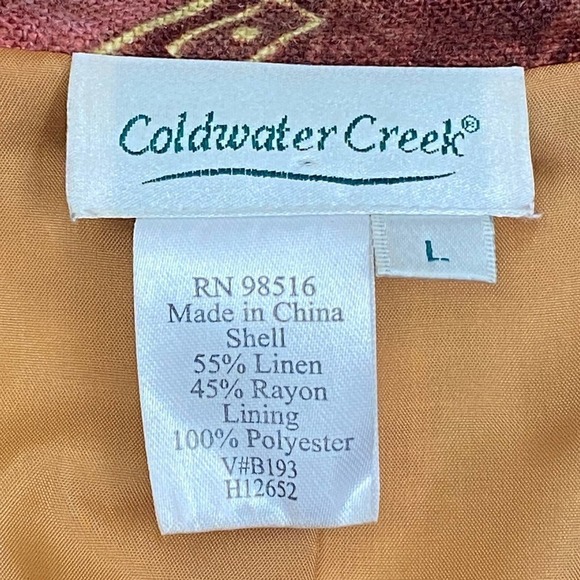COLDWATER Creek Printed Button Down Jacket Large - Picture 9 of 11